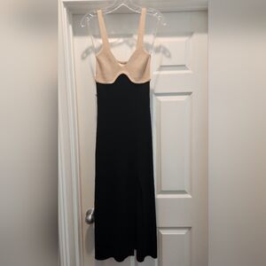 Elegant Black and Cream Dress